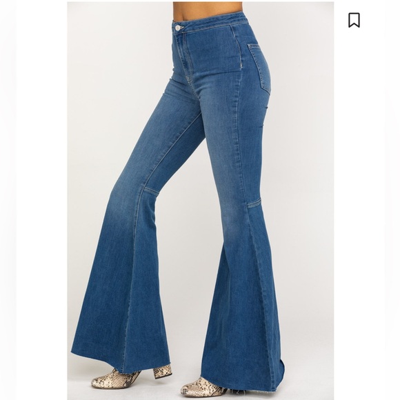We The Free High Rise Just Float On Boho Hippie Flare Jeans Size 28 - Picture 2 of 4